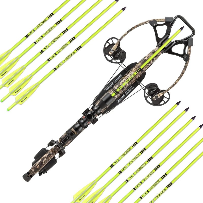BOWSOUL Crossbow Bolts 20inch Fluorescence Color Carbon Crossbow Hunting Arrows with 4" Vanes and Replaced Arrowhead(12 Pack) - Image 5